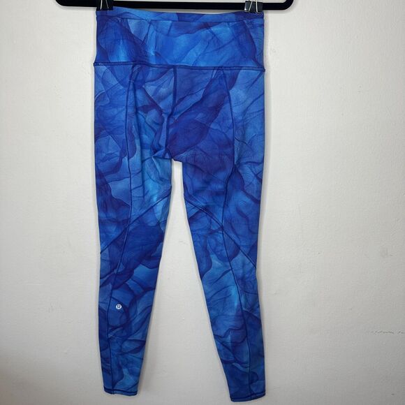 Lululemon Blue Run It Out High Waist Full Length Midnight Tulle Yoga Zip Pant S - Picture 11 of 15